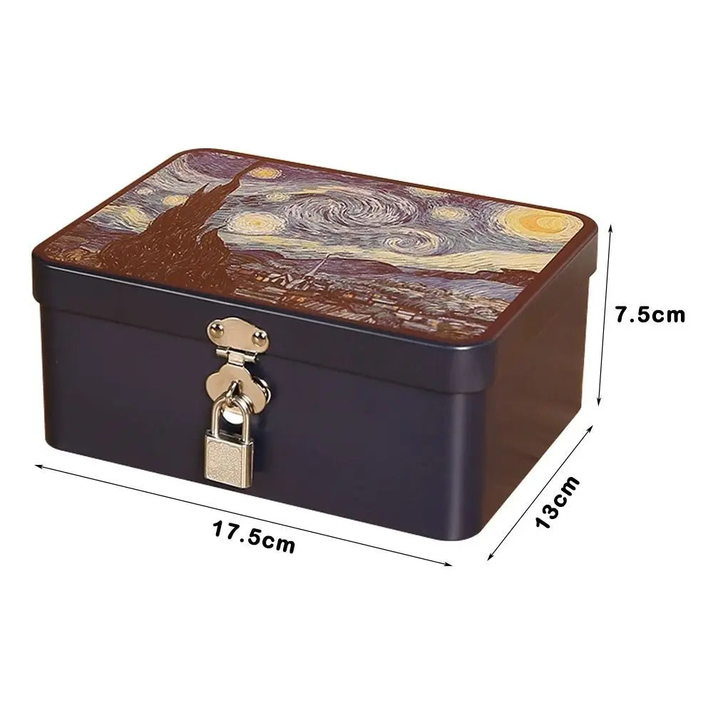 Large Size Storage Box Metal Material Private Storage Password Lock Box Password Lock Desktop Organizer Personal Items Oasis Select