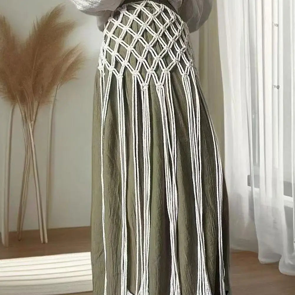 Bohemian Tassel Waist Belt – Macrame Fringe Wrap & Bikini Cover Up