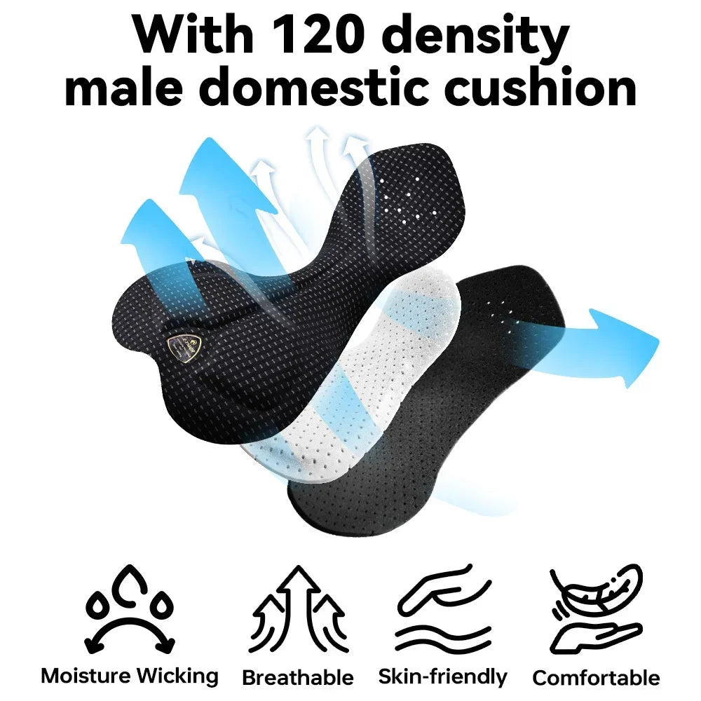 X-TIGER Men's Cycling Bib Shorts 120 Density Padded Professional Cycling Bib Pants MTB Road 8 Hours Long Distance Bicycle Shorts Oasis Select