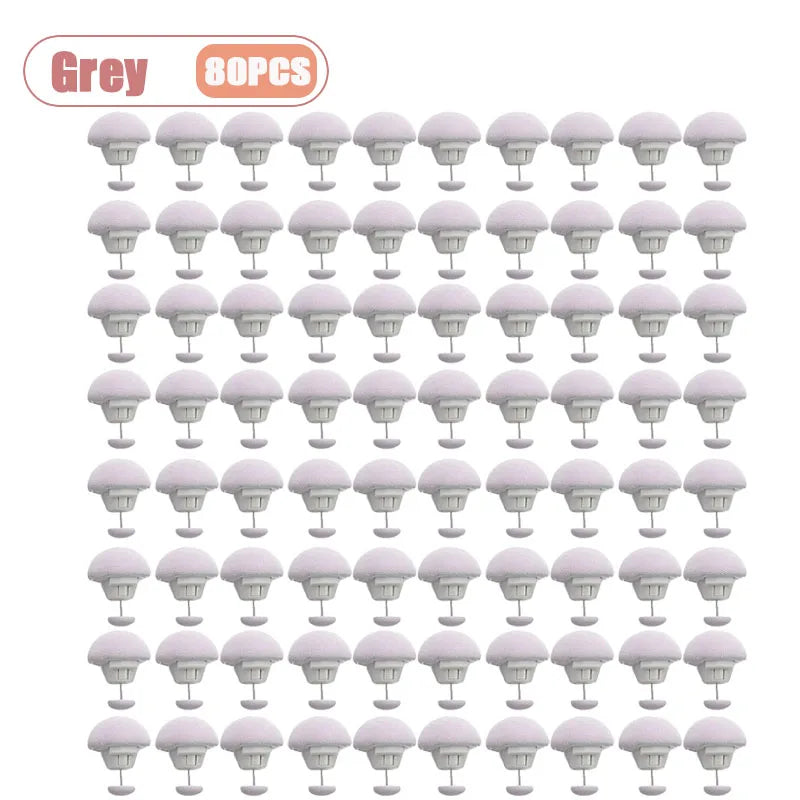 20-80PCS Mushroom Head Duvet Clip Bed Sheet Fastener No Needle Sewing Release Non Slip Ring for Quilt Cover Mattress Holder Oasis Select Grey-80PCS