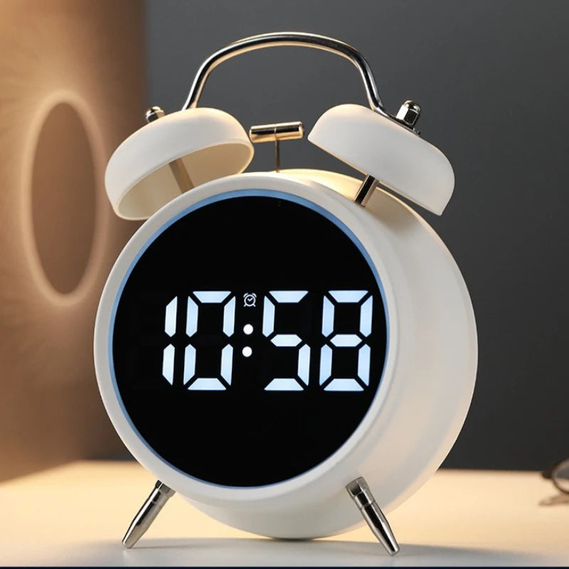 Student Alarm Clock with Ultra-Loud Volume Metal Bell for Hard-to-Wake-Up Individuals Multi-Functional and Pluggable Oasis Select