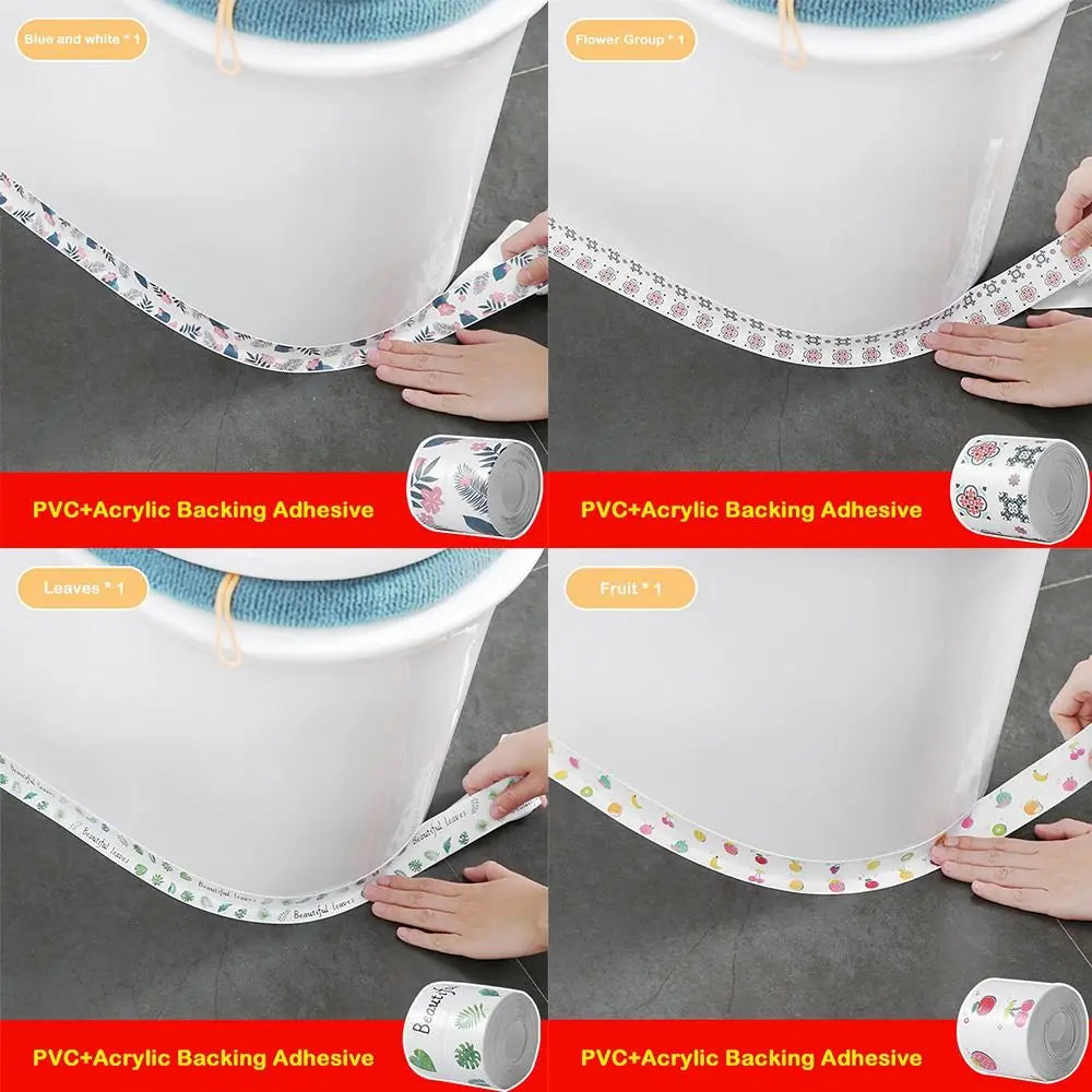 Durable Waterproof Caulk Tape Self Adhesive PVC Sealant Strip Mold-proof Printing Sink Sealing Tape for Countertop Bathroom Oasis Select