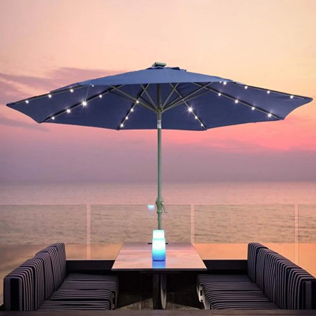 Umbrella Light Solar Operated Outdoor Parasol Lamp Waterproof String Light With 8 Brightness Modes Solar Powered Parasol Light Oasis Select