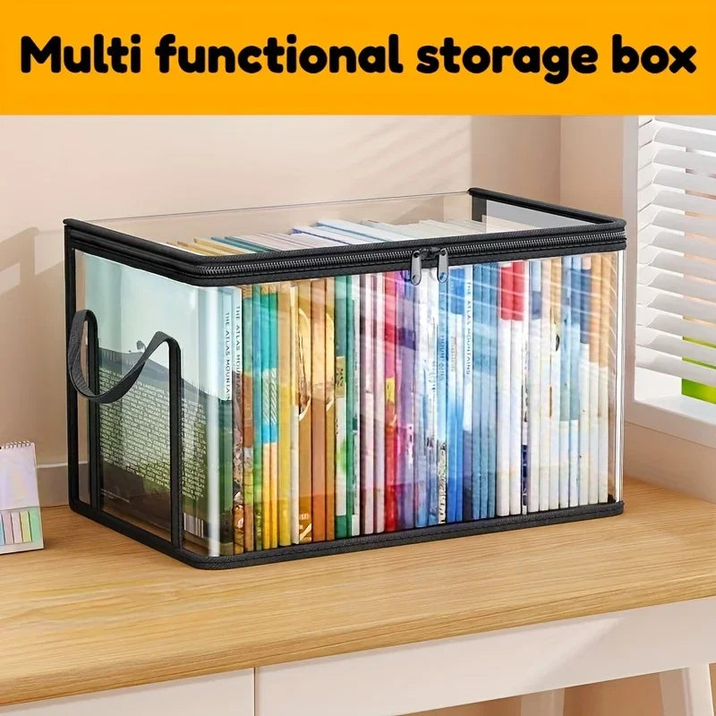 3PCS Heavy-duty Transparent Storage Box with Flip Cover - Space Saving Stackable Design, Suitable for Books, Clothing, Toys Oasis Select