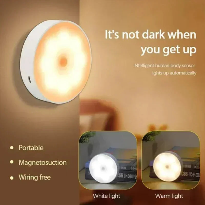PIR Motion Sensor LED Night Light | USB Rechargeable Closet Lamp