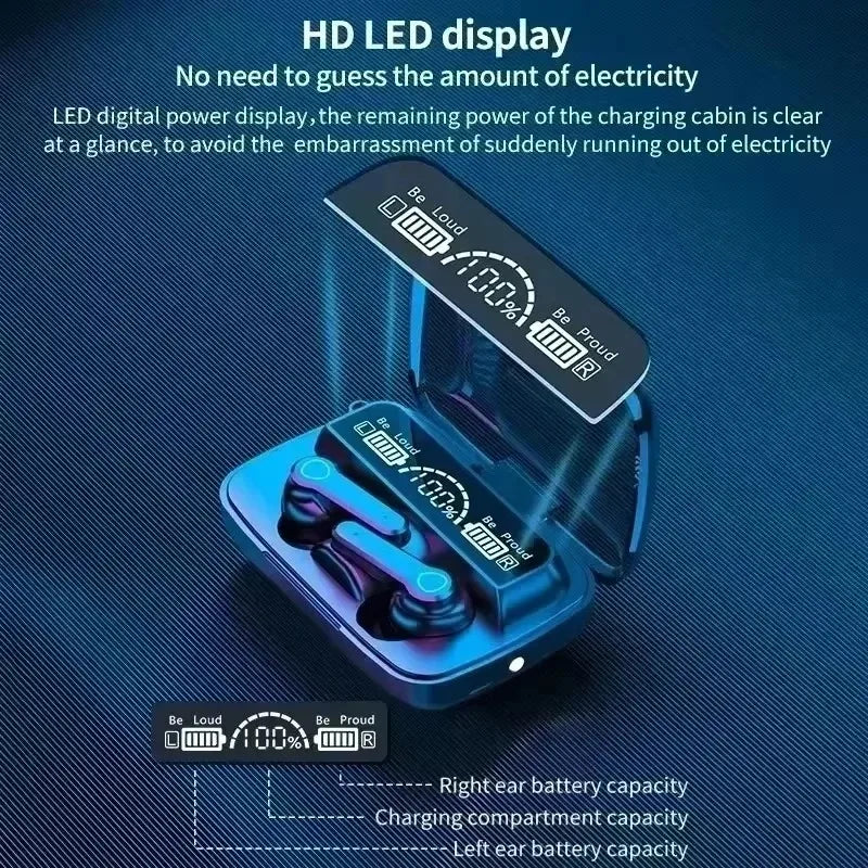 TWS Earphone Intelligente Touch Control Wireless Bluetooth-compatible Headphones Waterproof LED Display With Mic Oasis Select