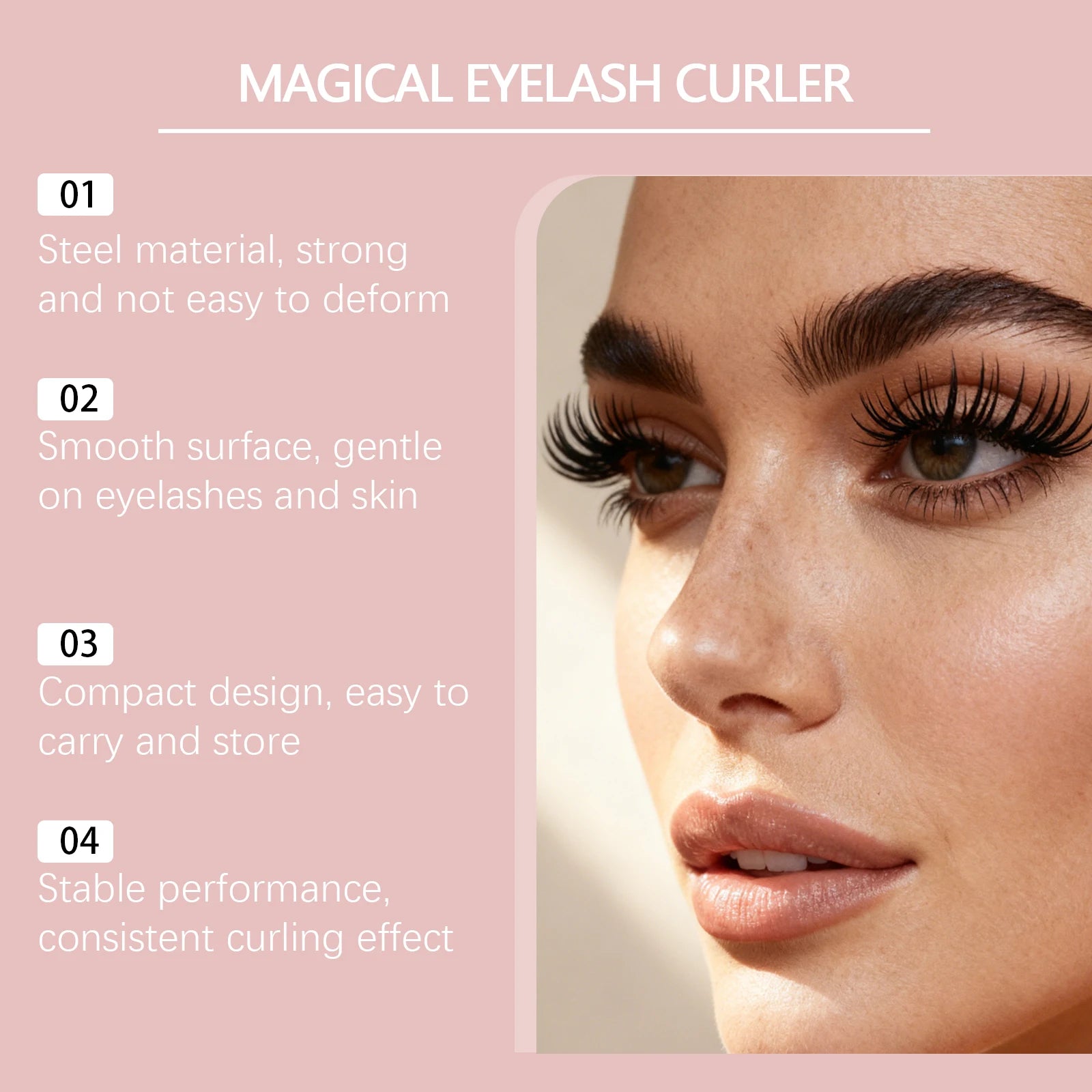 Eyelash Curler Professional Carbon Steel Natural Curl Long Lasting Beauty Essential Easy Use Beginner Friendly Makeup Tool Oasis Select