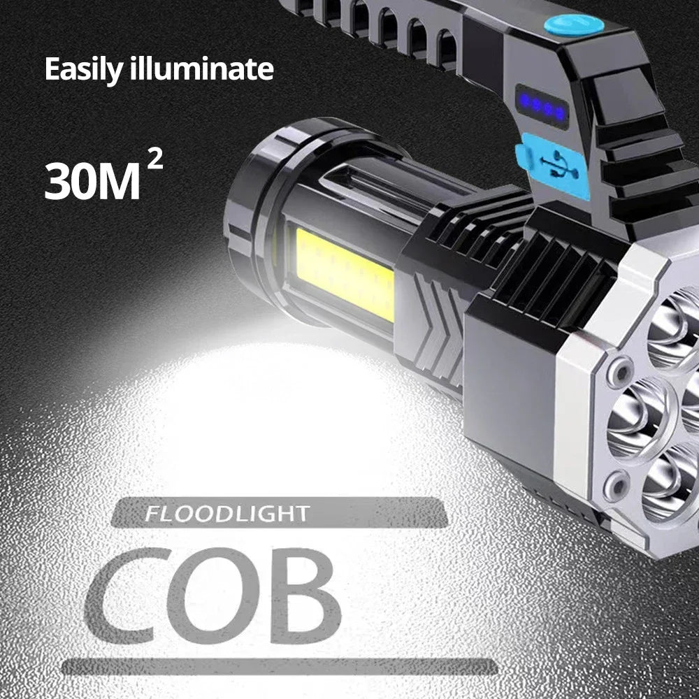 ESMARTER 7LED Rechargeable Flashlight COB Side Light 1000lm