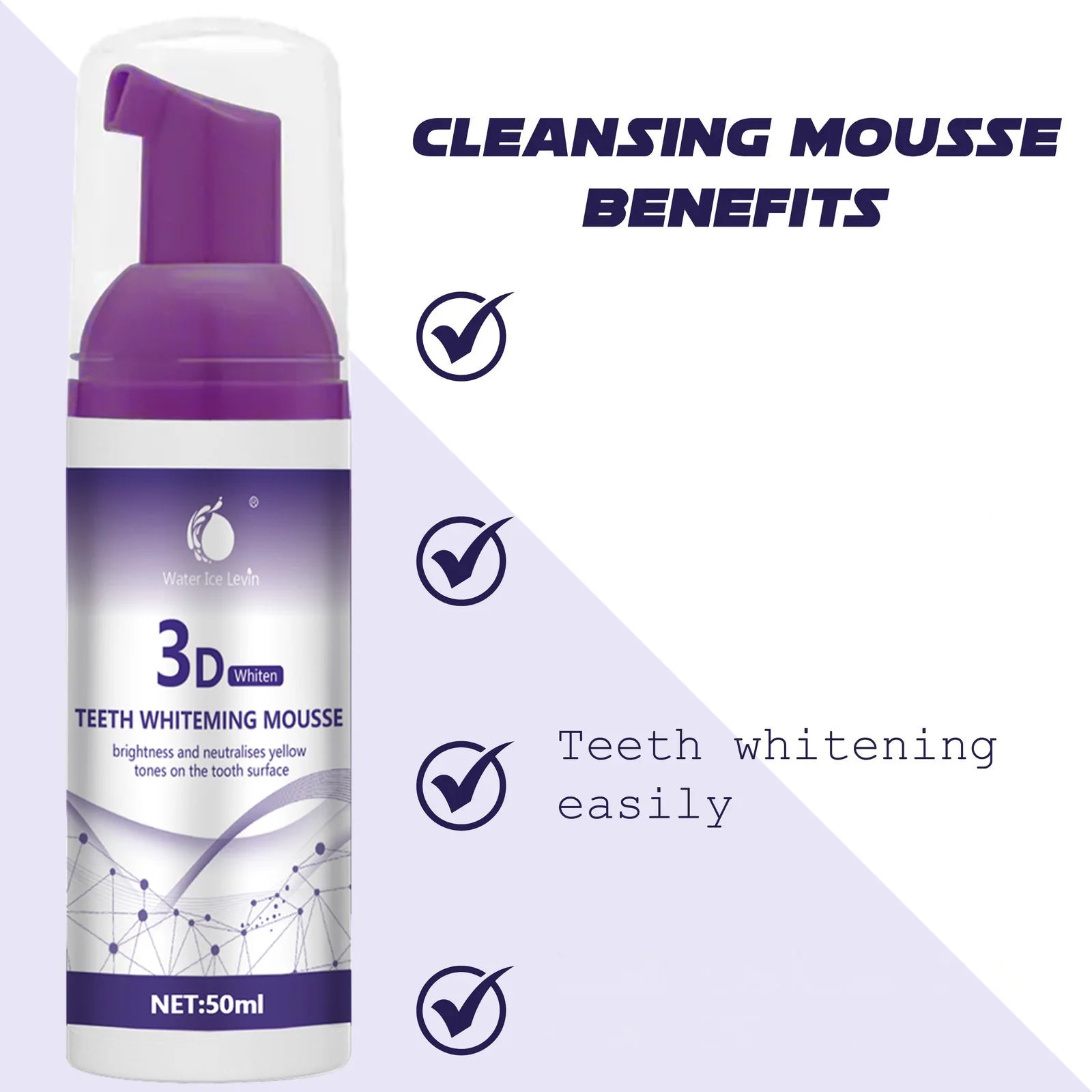 Purple Whitening Mousse Toothpaste 50ml – Fresh Breath & Deep Clean Whitening Mousse Toothpaste Oasis Select