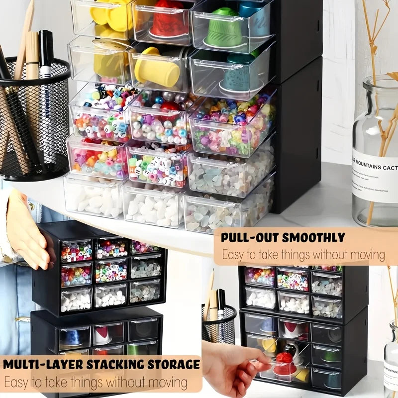 Dustproof Multi-Grid Desktop Drawer Organizer - Portable Storage Box for Jewelry, Cosmetics, Desk Drawer Organizer Box Oasis Select