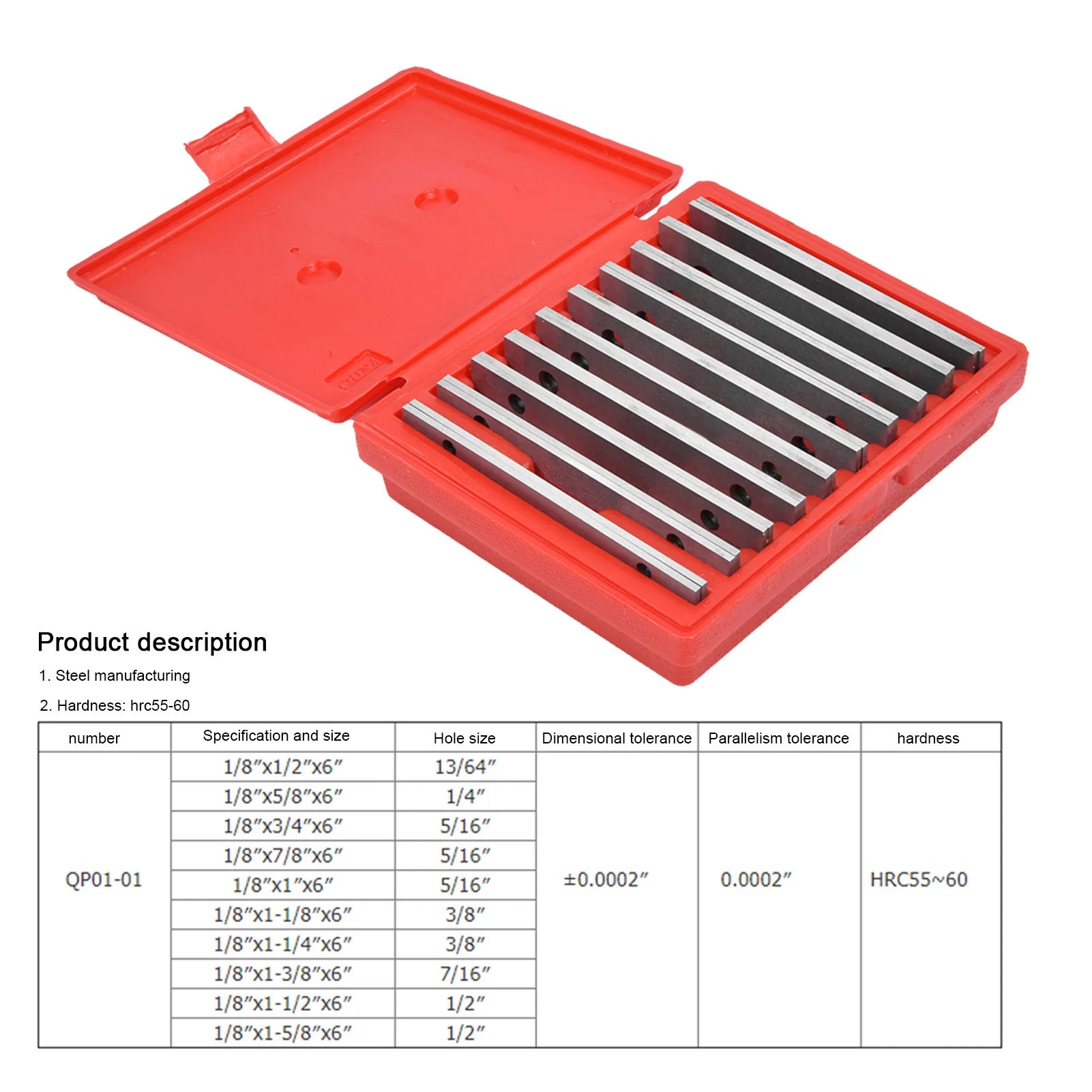 Adjustable Parallel Block 10 pairs Parallel Blocks Adjustable 0.0005 Accuracy 1/8inch Steel Parallel Set Oasis Select