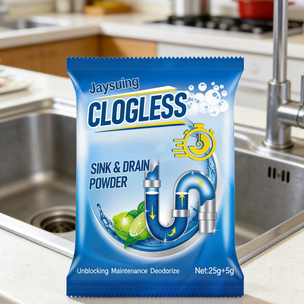 Jaysuing Drain Cleaner Powder Effective Decomposition Powerful Cleaning Deodorize Maintenance Gentle Formula Sink Drain Powder Oasis Select