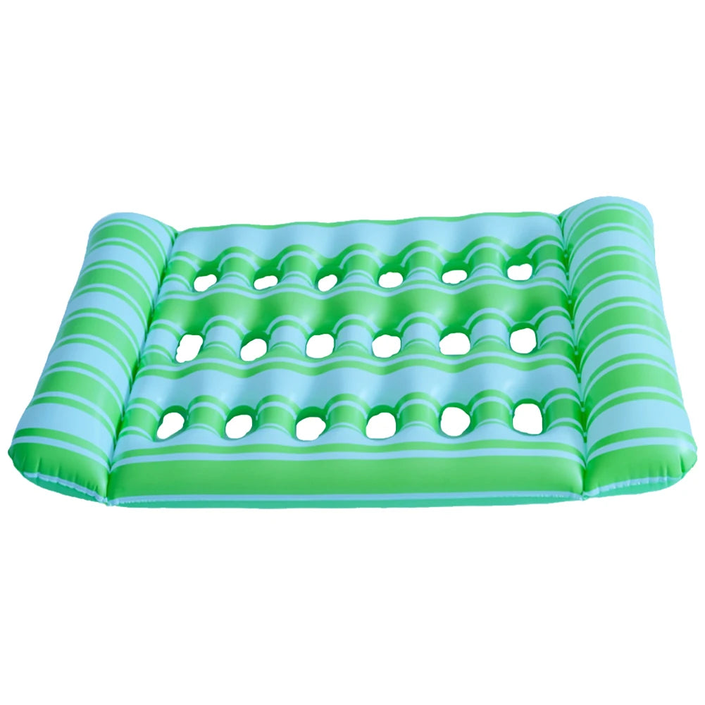 Inflatable Water Sleeping Bed PVC Floating Lounger Air Mattress Foldable Swimming Pool Air Mattress Outdoor Swimming Toys Oasis Select Green spain