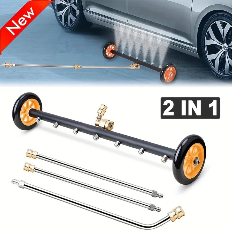 Pressure Washer Undercarriage Cleaner & Water Broom – 4 Nozzle Dual Function