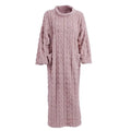 Winter Warm homewear Long Sleeve Double Pocket Flannel Nightgowns Women Loose Solid Sleepwear Jacquard Night Dress Thickened Oasis Select One size Gray