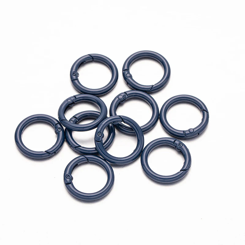 5pcs 20/25/28/33mm Metal O Ring Spring Clasps Round Carabiner Keychain Bag Clips Hook Buckles Connector For DIY Jewelry Making Oasis Select Royal Blue Outer Size 25mm
