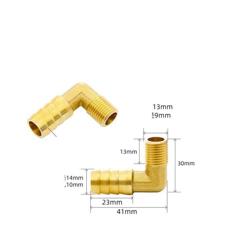 Brass Hose Fitting 4mm-19mm Barb Tail 1/8" 1/4" 1/2" 3/8" BSP Female Thread Copper Connector Joint Coupler Adapter Oasis Select 2cent male 14MM