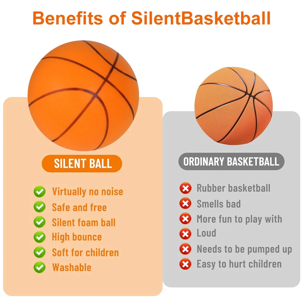 Indoor Silent Basketball Kids Foam Basketball Bouncing No Noise Squeezable Mute Ball Lightweight Sports Ball Oasis Select