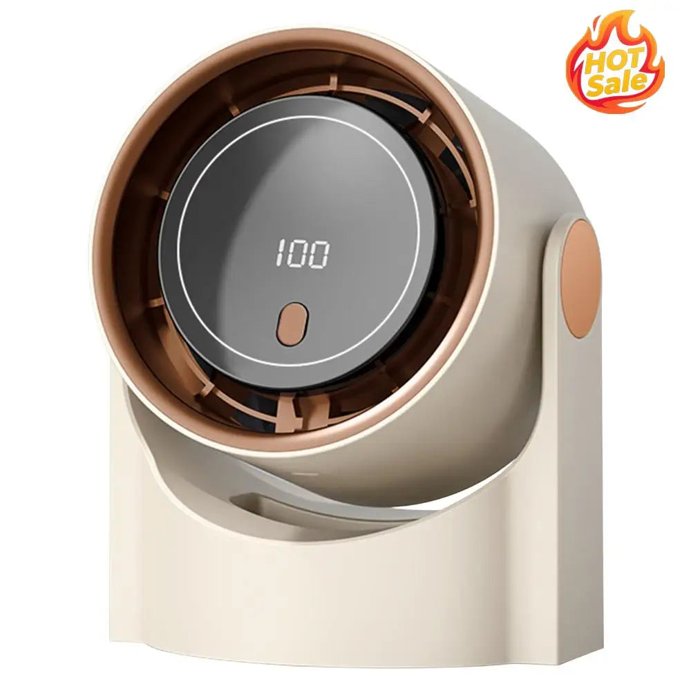 Quiet Desktop Air Circulator 100 Speeds Digital Display Desktop Fans with Rechargeable Battery Wall-Mouted Design for Bedroom Oasis Select