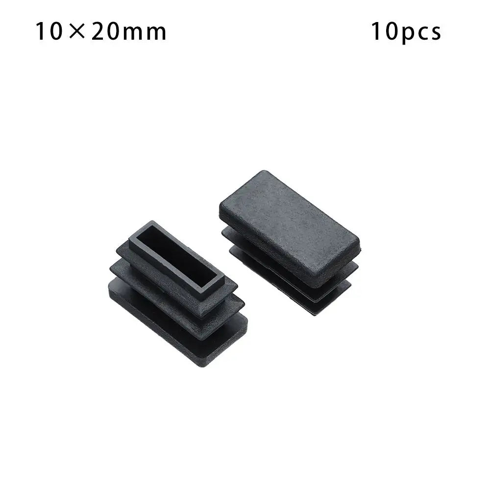 10Pcs Plastic Black Chair Feet Tube Cap Furniture Non-slip Foot Protective Pad Steel Rectangular Tube Plug Dust-Proof Foot Cover Oasis Select 10 20mm