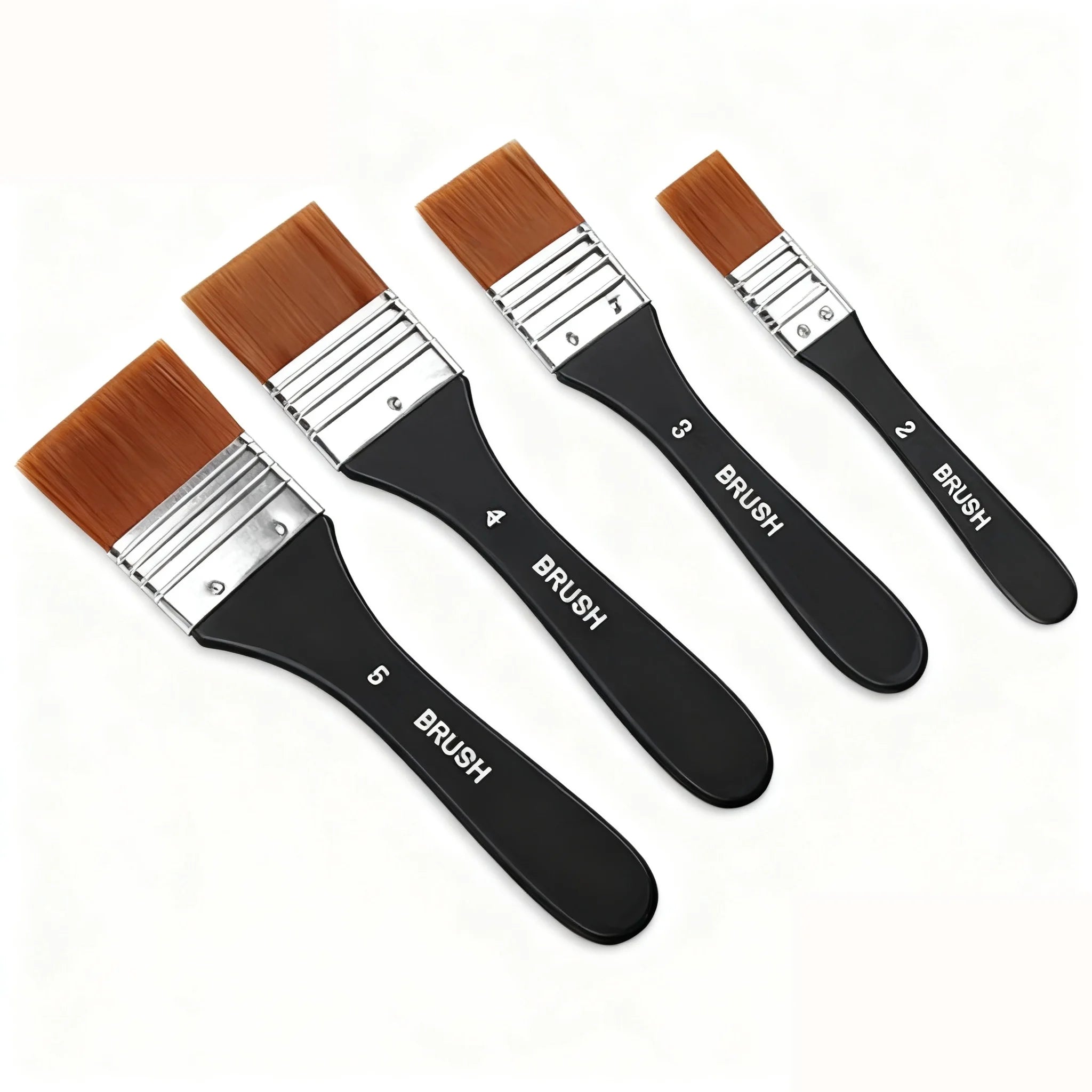 Professional Flat Wide Paint Brush , Smooth Paint Application for Walls, Furniture & Crafts, Durable Wooden Handle, Anti-Shed De Oasis Select 4pcs Black Flat Wide