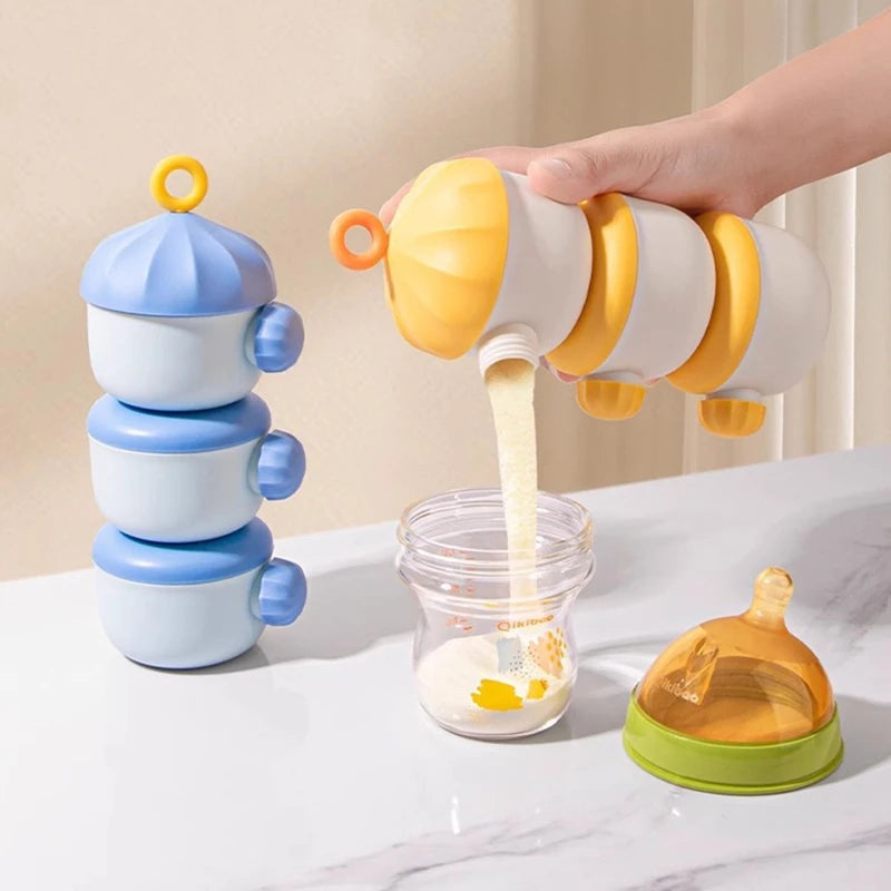 WISH 3-Layer Milk Powder Dispenser, Stackable And Portable, Large Capacity, Ideal For Outdoor & Snacks Storage Oasis Select
