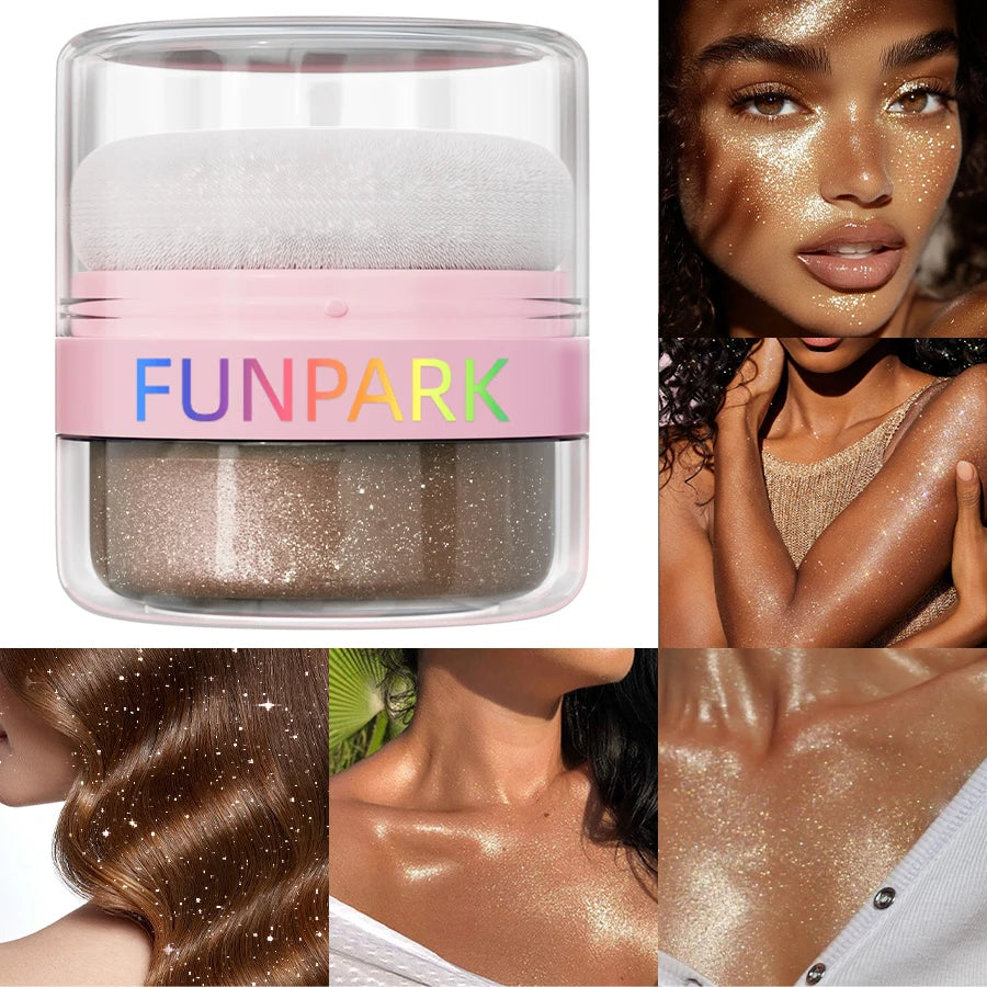 FUNPARK Diamond Highlighter Powder – Face & Body Shimmer