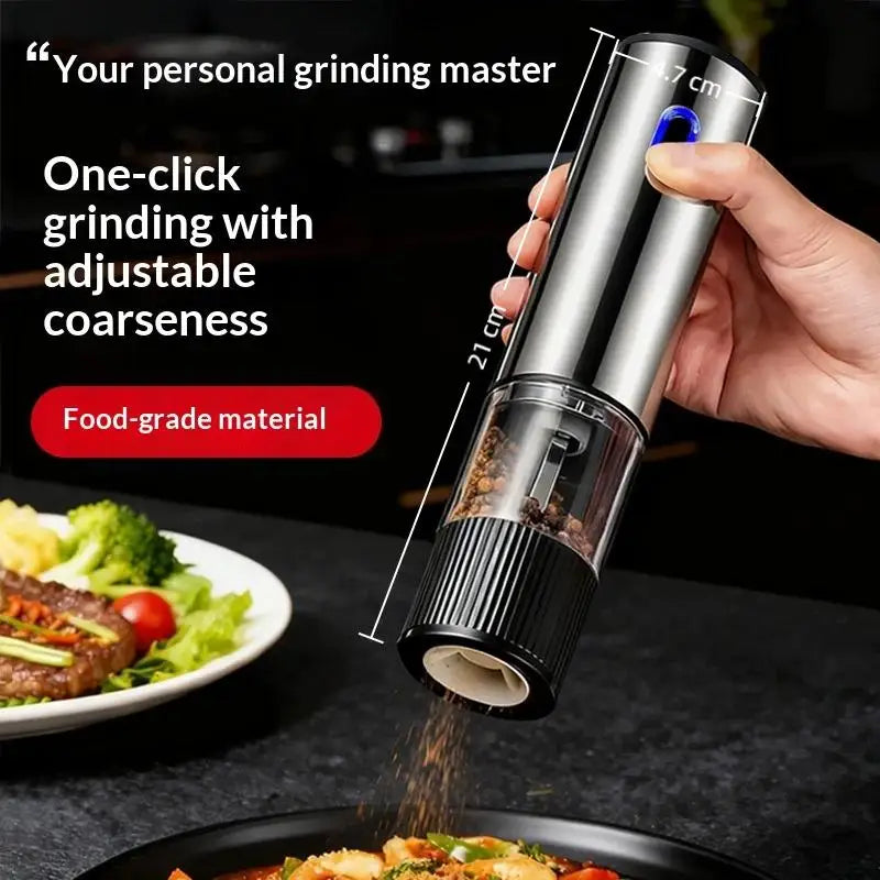 Electric Salt & Pepper Grinder – Rechargeable Adjustable Mill