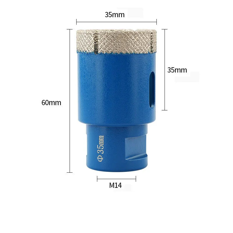 JUSTINLAU Multi Specification M14 Brazed Diamond Drill Bit Marble Ceramic Tile Glass Granite Threaded Hole Clamp Drilling Tool Oasis Select 35mm