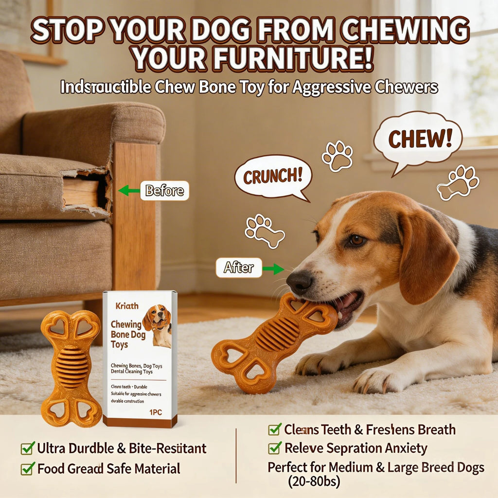Dog Chew Toy Wood Plastic Composite Dental Bone Durable Safe Teething Training Aid For Puppies Medium Large Dogs Boredom Relief Oasis Select