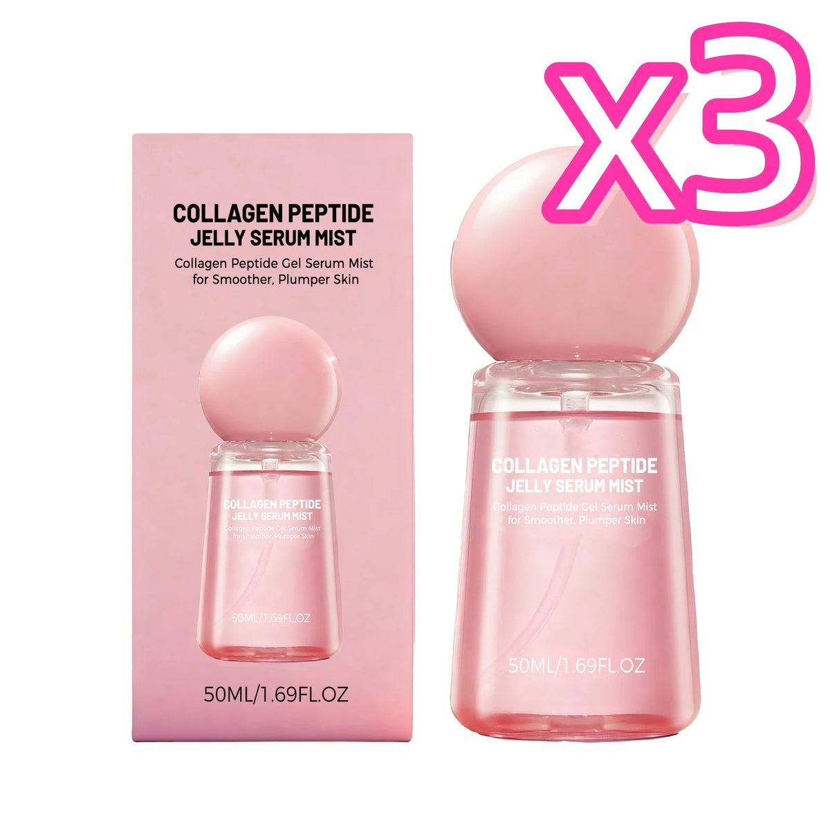 Collagen Peptides Jelly Serum Mist | Hydrating Face Spray 50ml Face Serum Mist Oasis Select 50ml Boxed x 3