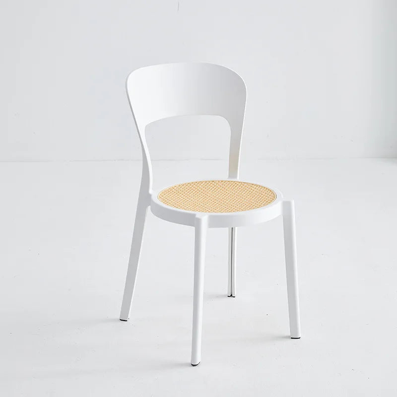 Nordic plastic chair simple dining chair home creative adult back chair modern Internet celebrity stackable desk chair Oasis Select White 2 pieces