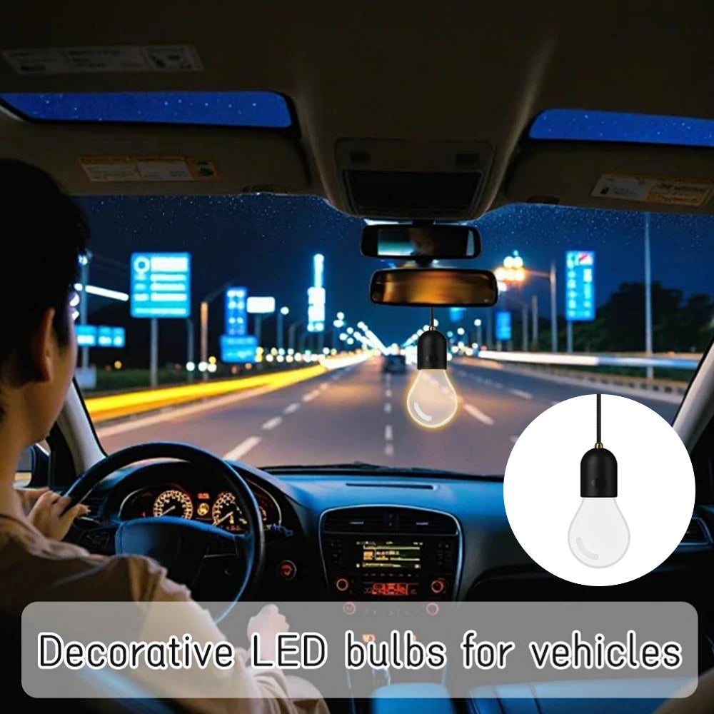 Car LED Atmosphere Bulb – Rearview Mirror Hanging Glow Lamp