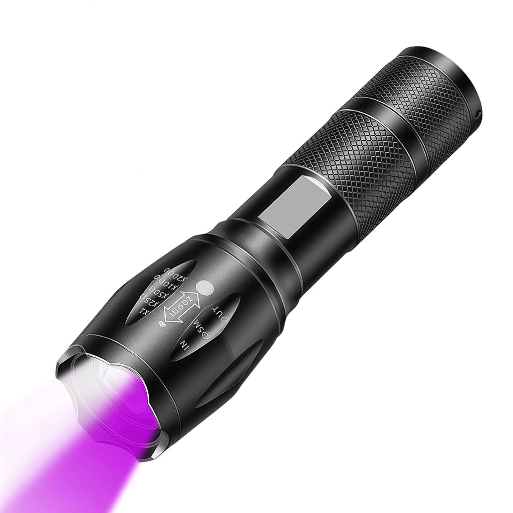 2-in-1 UV Blacklight Flashlight with White Light Dual LED Light Torch Sources for Dog/Cat Urine Detection, Bed Bugs, Scorpions Oasis Select 1pcs