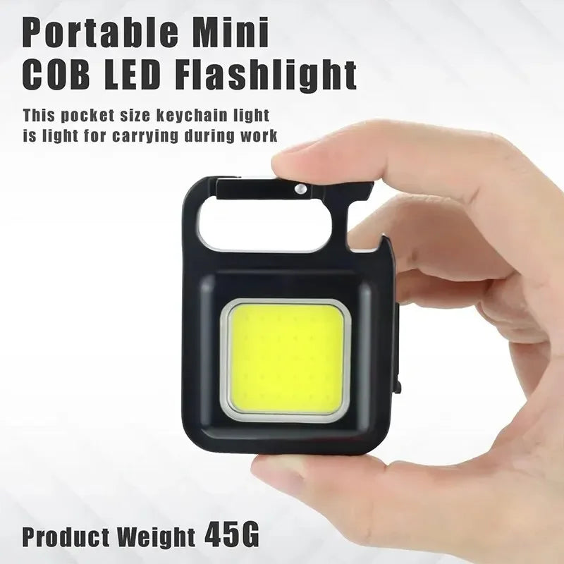 Super Bright 1500LM Work Light COB 500mah LED Flashlight Pocket Keychain USB Rechargeable Waterproof For Outdoor Camping Oasis Select