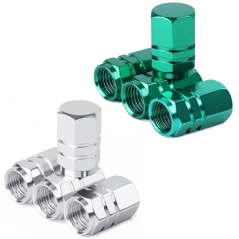 4/8Pcs Aluminum Alloy Car Tire Valve Caps Hex Tyre Valve Stem Cover Air Dust Caps Tire Valve Truck Bike Wheel Rim Valve Stem Cap Oasis Select Mix 8pcs 11