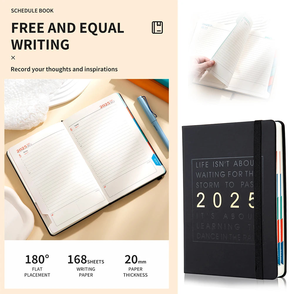 2025 Daily Planner Notebook A5 – 365-Day Time Management Organiser