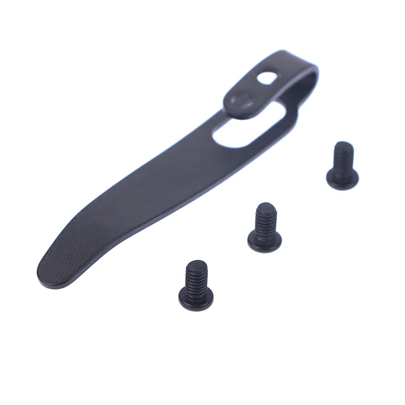 New 1 Set 420 Stainless Steel Material Knife Back Clip With 3pcs M2.5 Screws Pocket Waist Clamps For Knives DIY Make Accessories Oasis Select Black