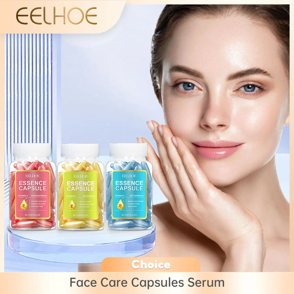 EELHOE Vitamin E Face Serum Capsules – Brighten & Firm 60pc Face Serum Capsules Oasis Select