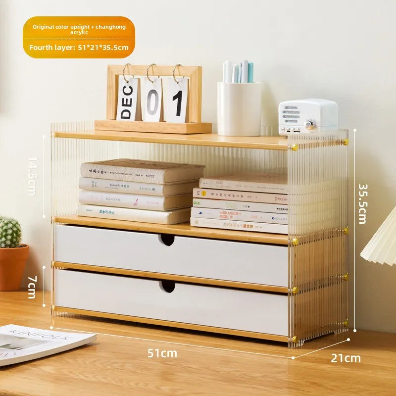 Simple desk bookshelf Student dormitory desktop shelf Desk multi-layer storage rack Desk corner small bookcase Oasis Select Primary Z double 51