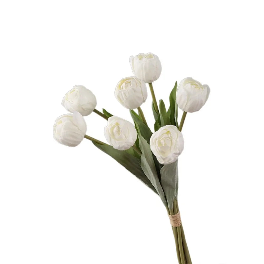 7-Head Artificial Silk Tulip Branches | Realistic Faux Flowers