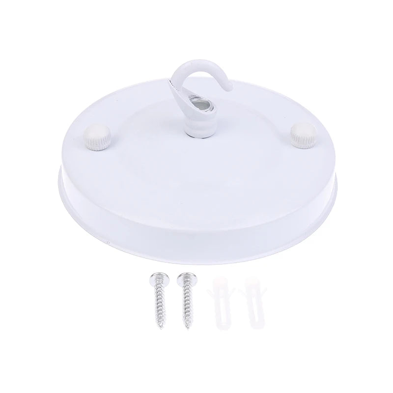 1Pc Lamp Part Ceiling Plate Holder Fitting Wall Hook Light Living Room Pendant Plate 10.5*6cm Household DIY Chandelier Decor Oasis Select White