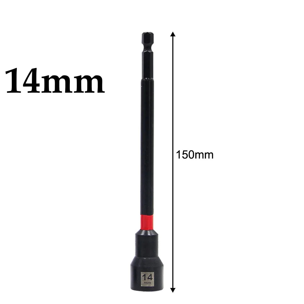 5PCS 6 Inch Magnetic Long Nut Driver 8-14mm For Impact Drill Long Shank Nut Driver Bits Hex Socket Adapter Oasis Select 14mm