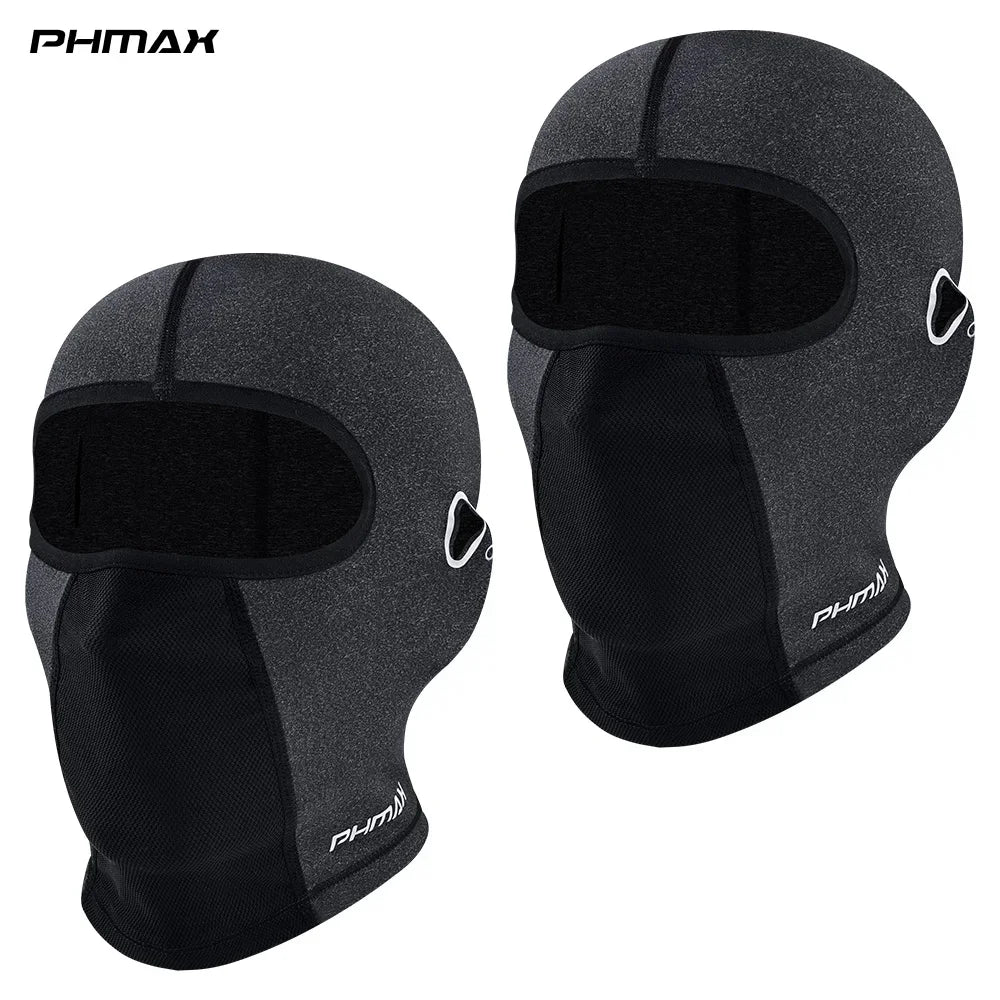 PHMAX Motorcycle Riding Mask UV Protection Breathable Full Face Mask MTB Road Bike Sweat Dust Balaclava Mask Bicycle Headwear Oasis Select Grey -2T