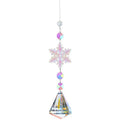 Creative Christmas Colorful Snowflake Pendant Acrylic Glass Rainbow Light Shadow Window Christmas Tree Decoration Oasis Select D