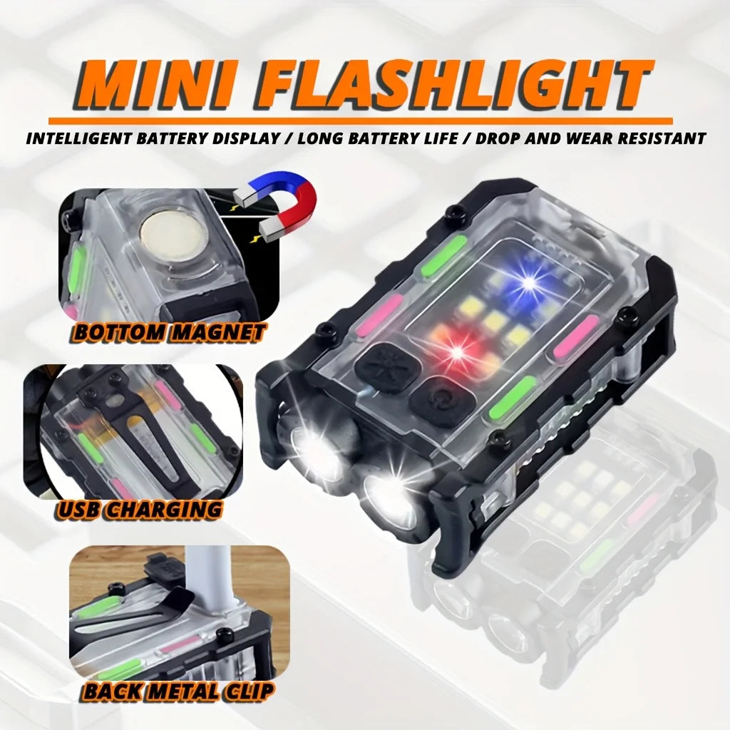 Mini LED Handheld Flashlights USB Rechargeable LED COB Work Lights Waterproof Keychain Emergency Lantern For Outdoor Camping Oasis Select
