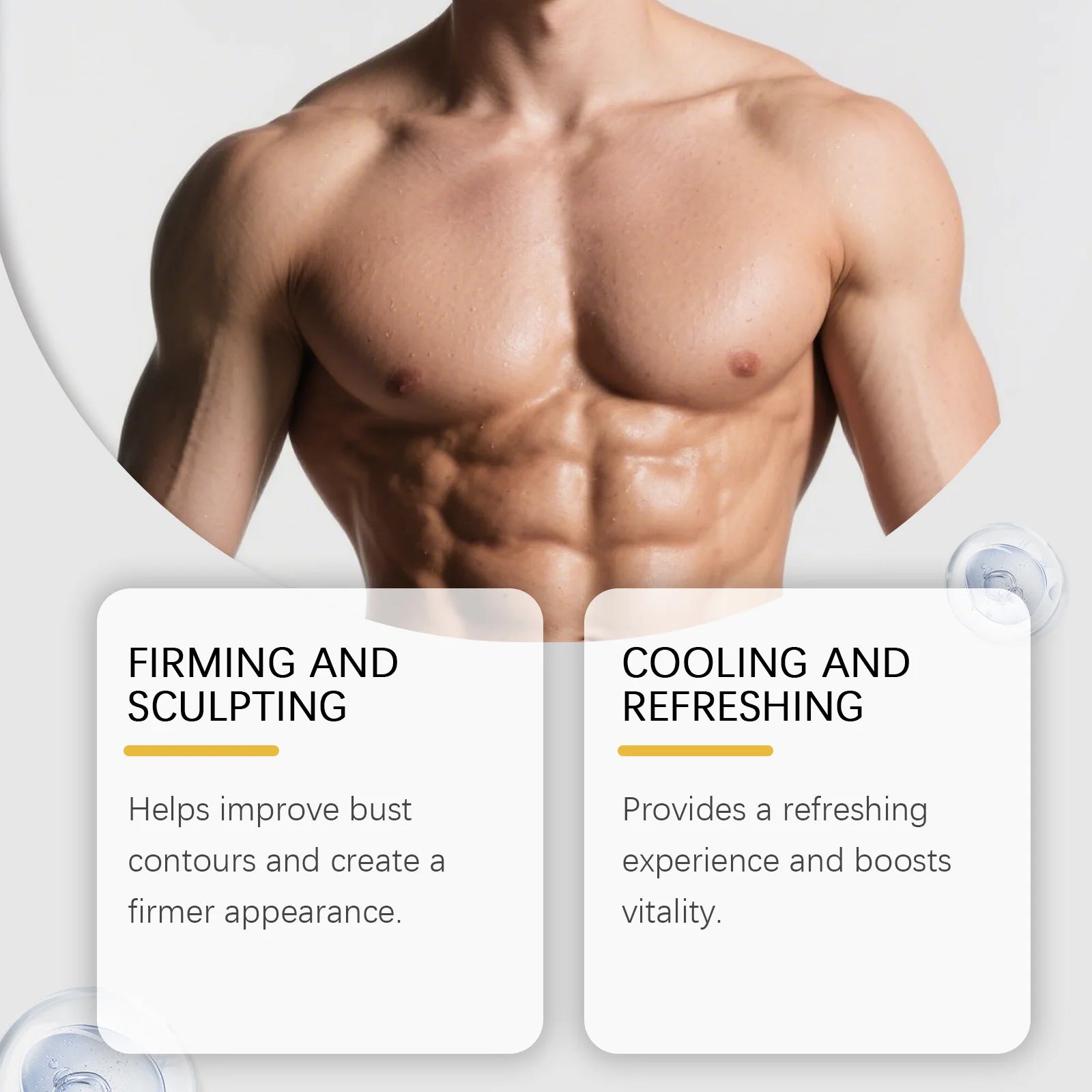 Men's Bee Venom Gynecomastia Oil Chest Firming Sculpting Cooling & Non-Greasy Chest Shaping Massage Oil for Men Skin Care Oasis Select