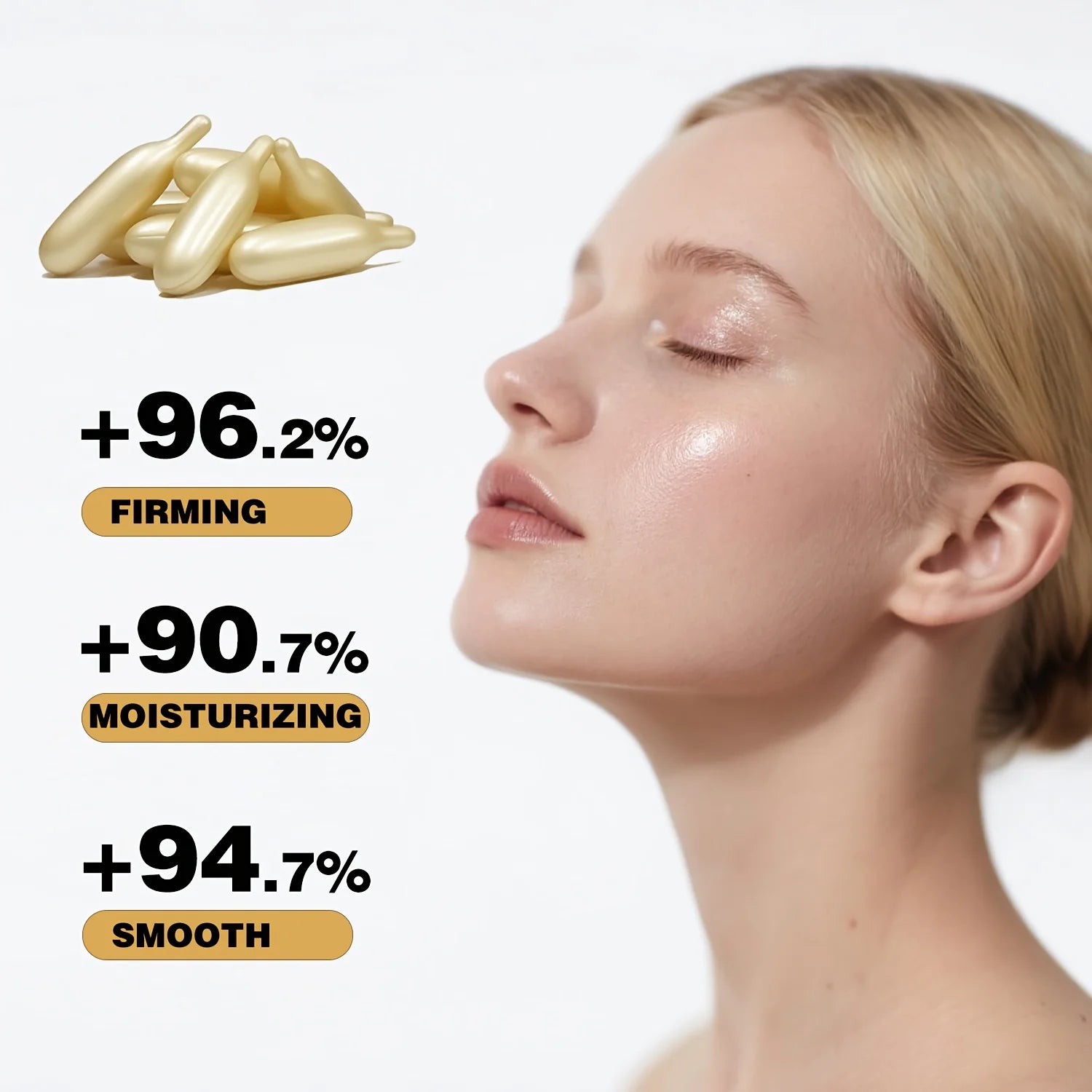 Collagen Firming Capsule Essence, Moisturizing and Smoothing the Skin, Contains Plant-Based Squalane, Retinol, and Vitamin E Deep Hydration Essence (0.4Gx30 Capsules)/Bag-1 Bag Oasis Select