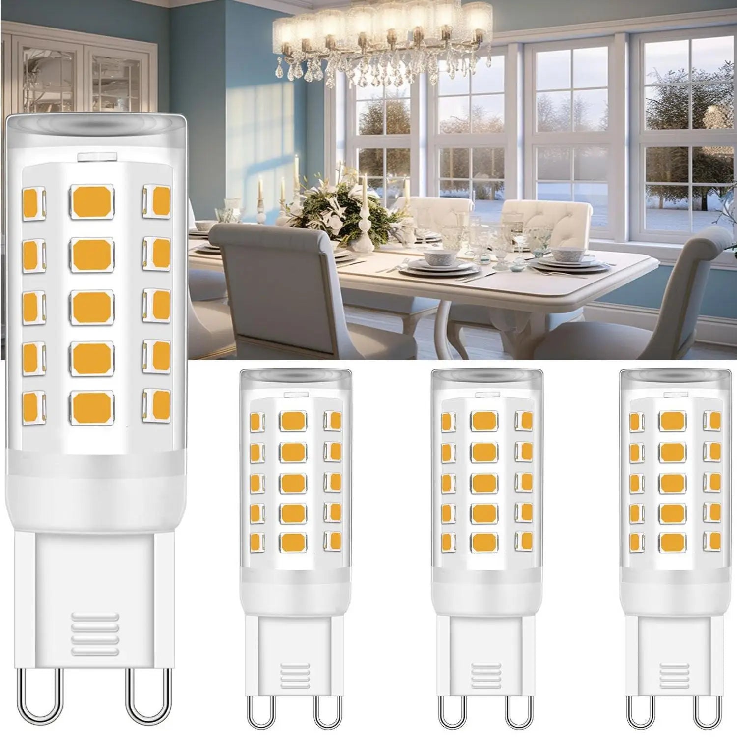 3/8 pack G9 LED Bulbs 3W White/Warm White No-Flicker LED Lamp 33W Halogen Bulb Equivalent Chandelier Pendant Corn Light Bulbs Oasis Select