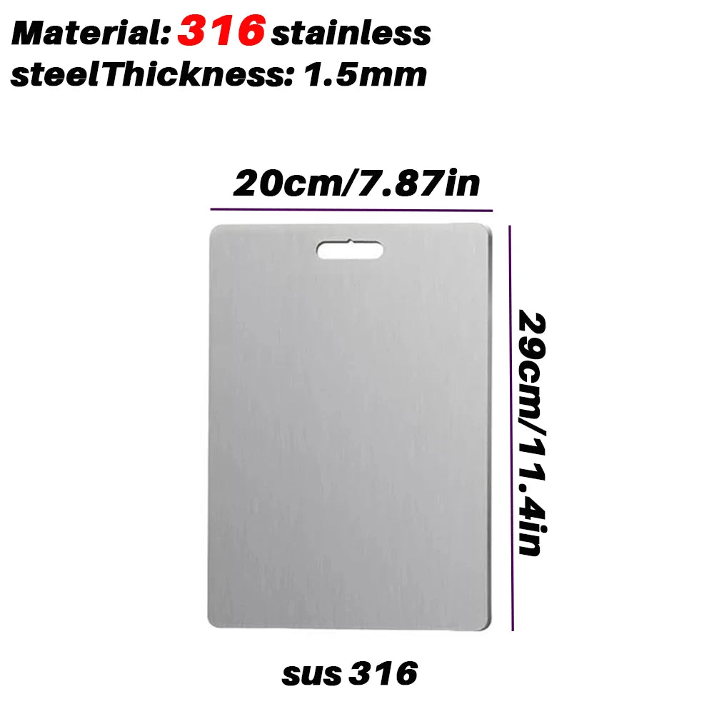 New stainless steel cutting board, multiple materials, for kitchen, home, camping, parties, and barbecues, usable on both sides Oasis Select 316 29x20cm